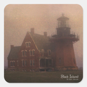 Block Island Lighthouse Square Sticker