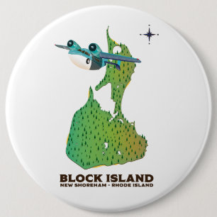 block island New Shoreha ,Rhode Island 6 Cm Round Badge