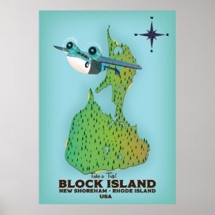 block island New Shoreha ,Rhode Island Poster