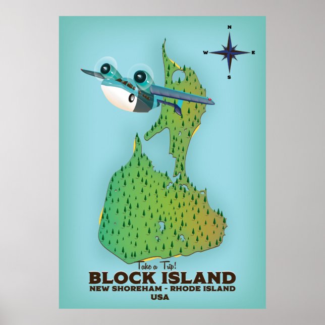 block island New Shoreha ,Rhode Island Poster (Front)
