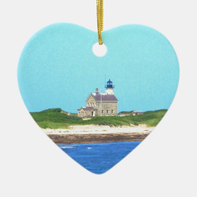 Block Island North Light Ceramic Tree Decoration (Front)