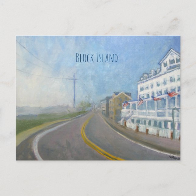 Block Island Post Card, Entering Old Harbour Postcard (Front)