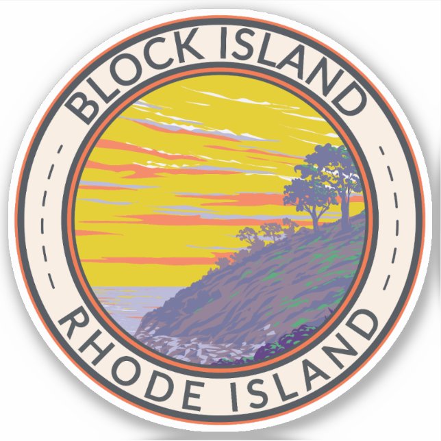 Block Island Rhode Island Travel Art Vintage (Front)