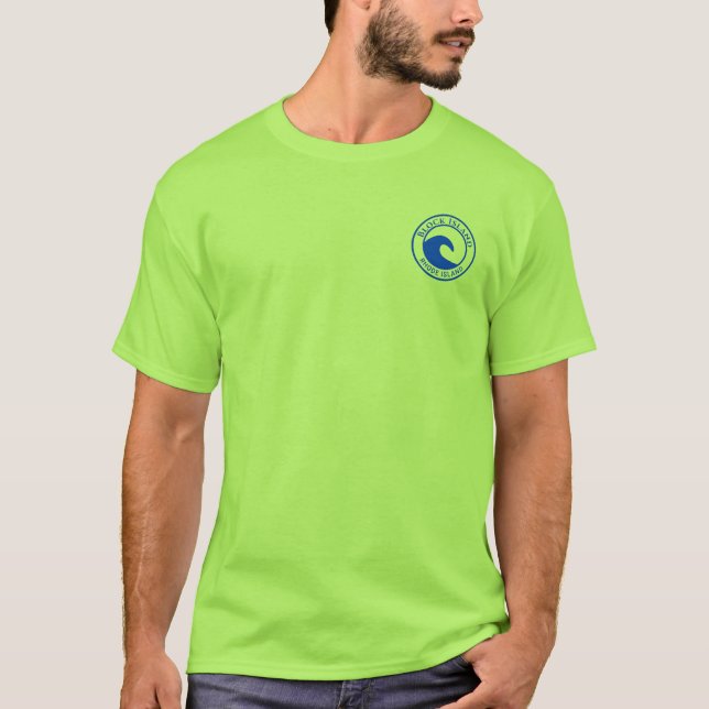Block Island RI  Blue Ocean Wave Circle Design T-Shirt (Front)