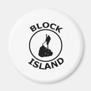 Block Island Shape Inside Circle Magnet
