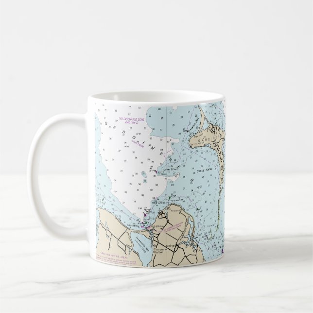 Block Island Sound and Approaches Nautical Chart Coffee Mug (Left)
