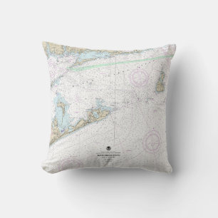 Block Island Sound and Approaches Nautical Chart Cushion