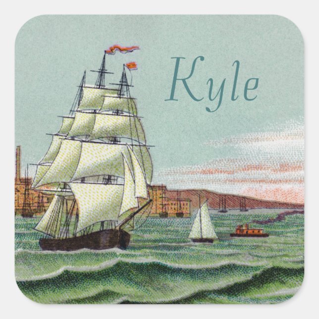 Block Island Square Stickers (Front)