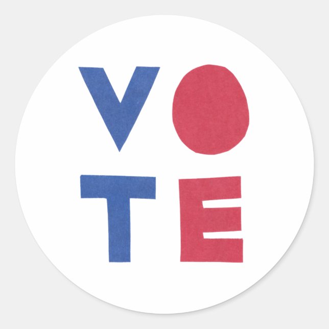 Block Letter Design VOTE Stickers (Front)