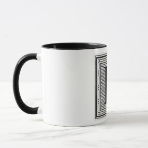 Block Letter "L" Woodcut Woodblock Inital Mug