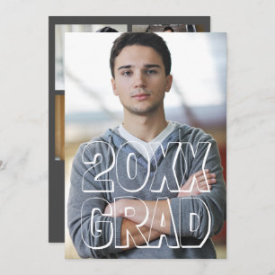 Block Letters Grey - Graduation Announcement