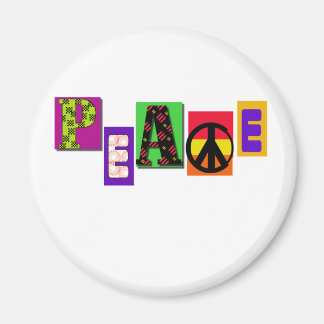 Block Letters Peace Magnet