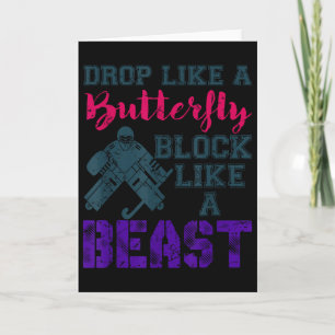 Block Like A Beast Quote - Field Hockey Goalie Card