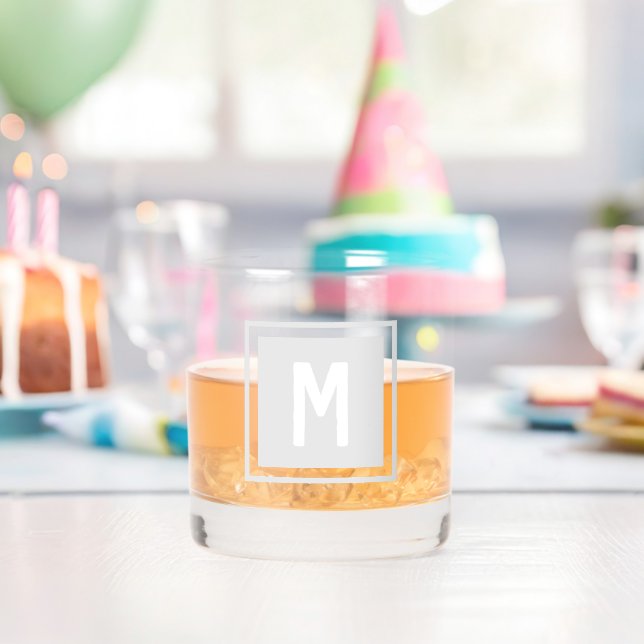 Block Monogram Whiskey Glass (Insitu (Birthday))