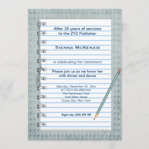 Block Note Retirement Invitation