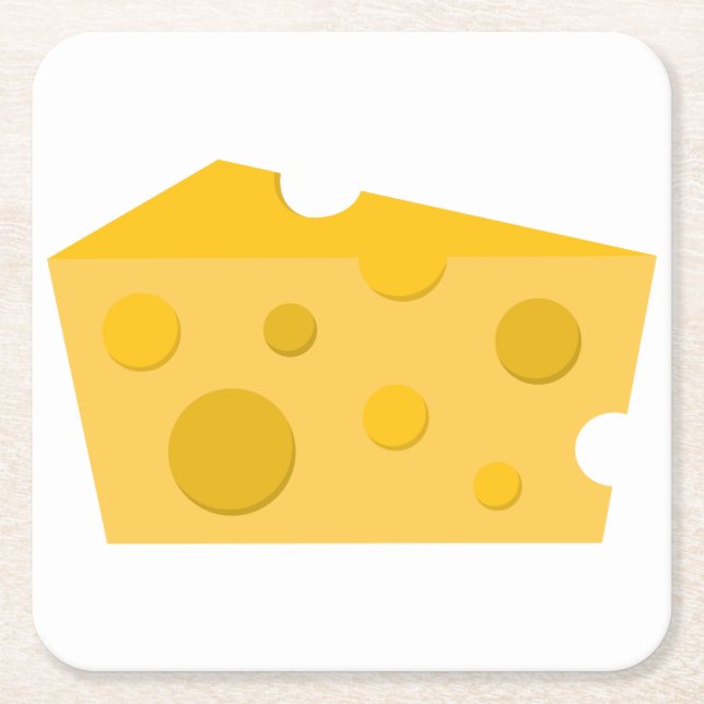 Block of Cheese Square Paper Coaster (Front)