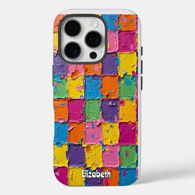 Block Party: Abstract Impasto Case-Mate iPhone Case (Back)