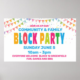BLOCK PARTY Banner  Poster