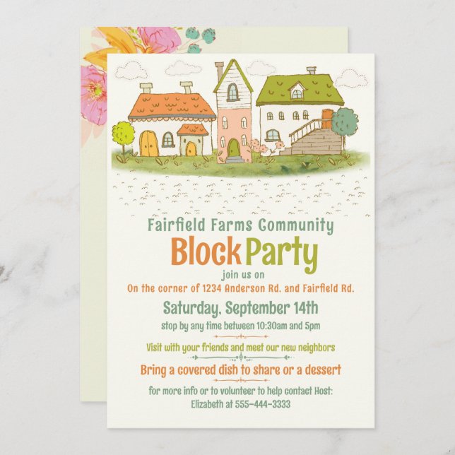 Block Party Invitation (Front/Back)