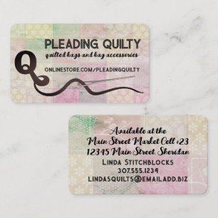 Block patchwork quilt quilter quilting seamstress business card
