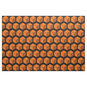 Block Pattern 02 - Orange on Black Fabric