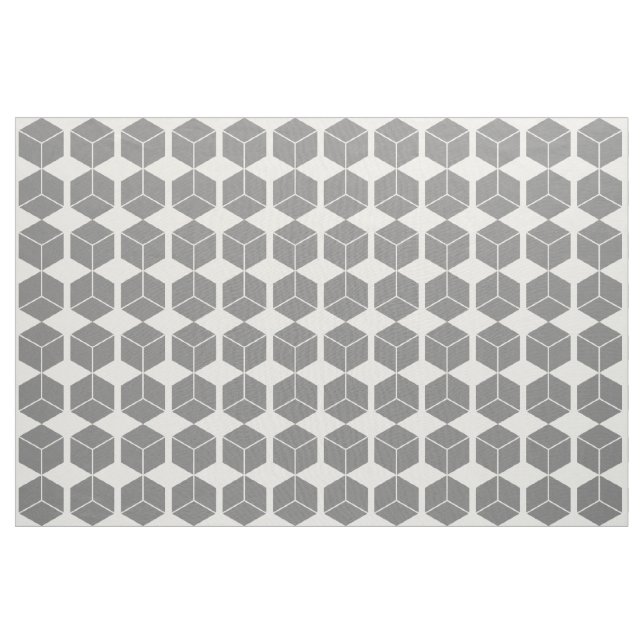 Block Pattern - Grey on White Fabric (Yard)