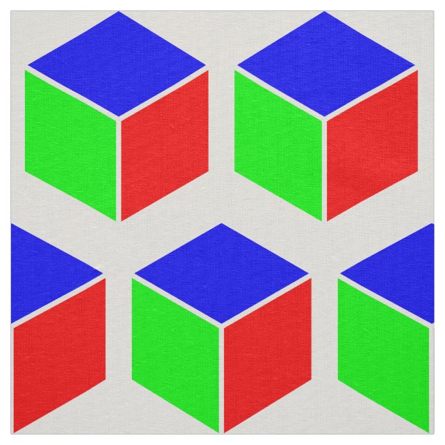Block Pattern - Red, Green and Blue Fabric (Swatch)