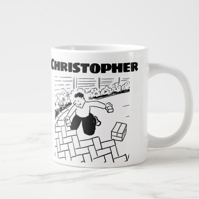 Block Paving or Block Paver Layer with Name Large Coffee Mug (Right)