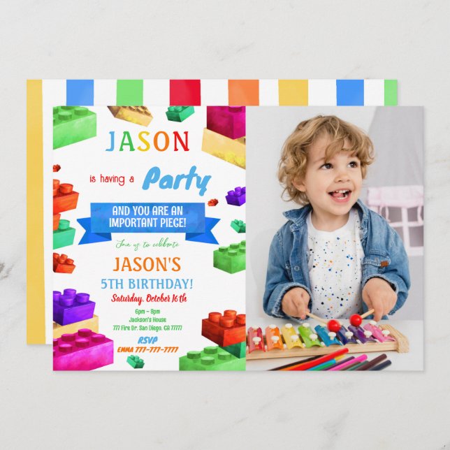 Block Photo Invitation (Front/Back)