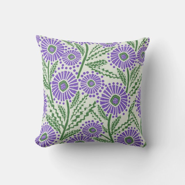 Block Print Circle Flower Design Cushion (Front)
