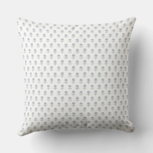 Block print inspired light blue  cushion
