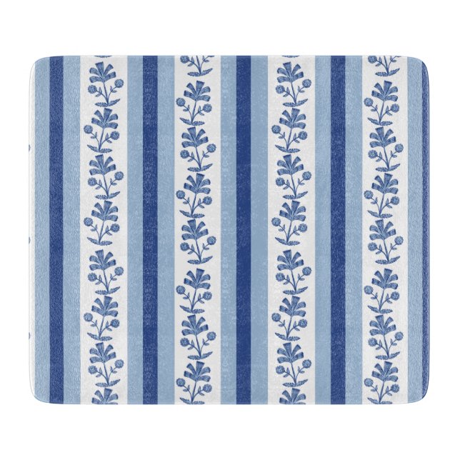 Block Print Lotus Cutting Board (Front)