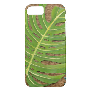 Block Print Palm on Wicker Background iPhone 8/7 Case
