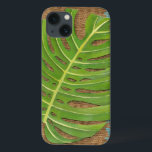 Block Print Palm on Wicker Background iPhone 13 Case<br><div class="desc">Chariklia Zarris created this block print palm piece. The brown of wicker background creates a dazzling earthy feel for the palm leaf to rest upon. If you can't own your own palm tree this is the next best thing!</div>