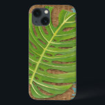 Block Print Palm on Wicker Background iPhone 13 Case<br><div class="desc">Chariklia Zarris created this block print palm piece. The brown of wicker background creates a dazzling earthy feel for the palm leaf to rest upon. If you can't own your own palm tree this is the next best thing!</div>