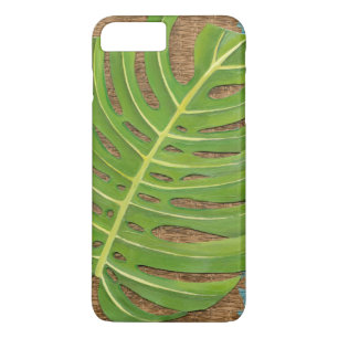 Block Print Palm on Wicker Background iPhone 8 Plus/7 Plus Case