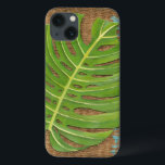 Block Print Palm on Wicker Background iPhone 13 Case<br><div class="desc">Chariklia Zarris created this block print palm piece. The brown of wicker background creates a dazzling earthy feel for the palm leaf to rest upon. If you can't own your own palm tree this is the next best thing!</div>