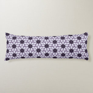 Block Print Tiled Flowers purple Body Cushion