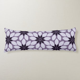 Block Print Tiled Flowers purple Body Cushion