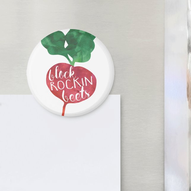 Block Rockin Beets | Veggie Pun Magnet (Creator Uploaded)