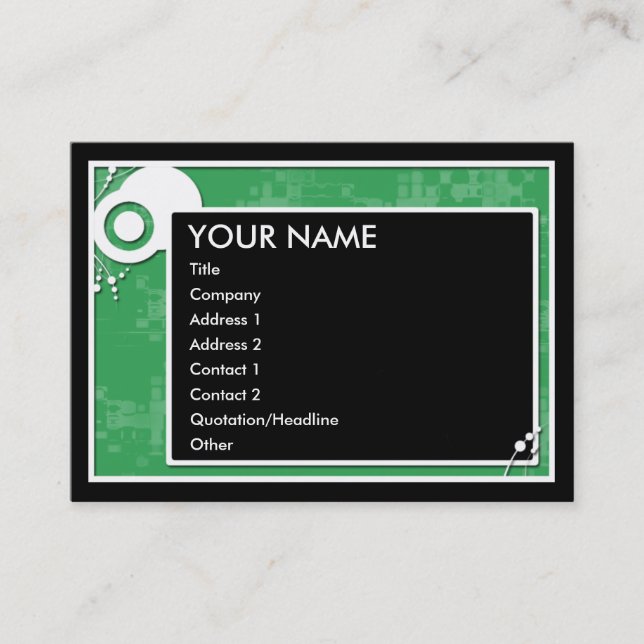 block scheme : L : green : Business Card (Front)