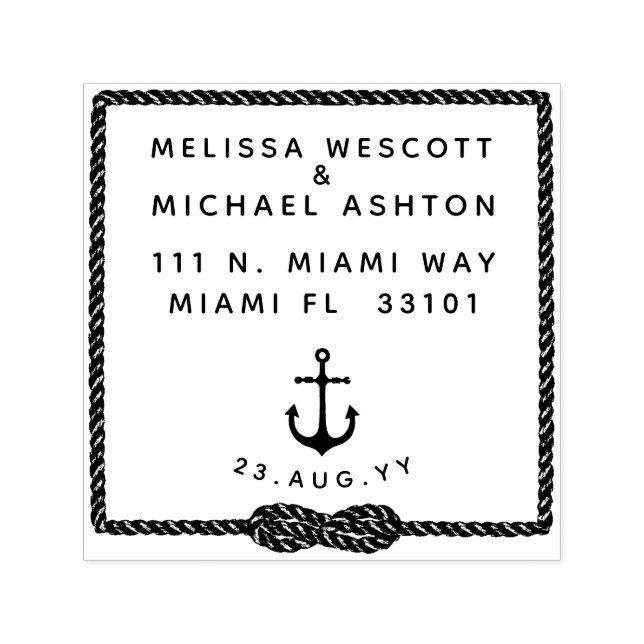 Block Typography Nautical Infinity Knot Anchor Self-inking Stamp (Design)
