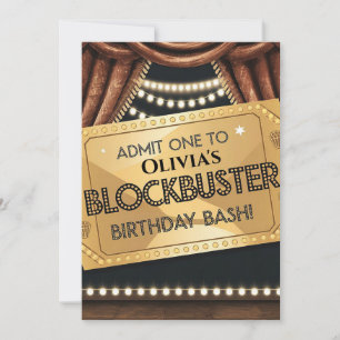 Blockbuster Movie-Themed Birthday Design Invitation
