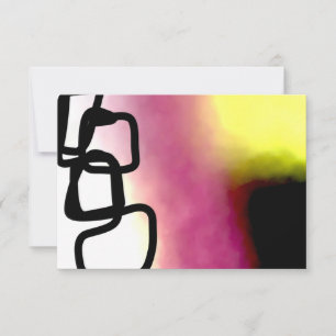 Blockchain: Abstract Pink, Yellow, Black & White Card
