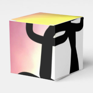 Blockchain: Abstract Pink, Yellow, Black & White Favour Box