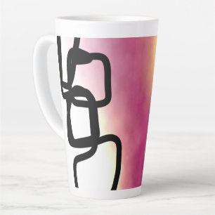 Blockchain: Abstract Pink, Yellow, Black & White Latte Mug