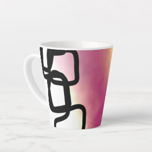Blockchain: Abstract Pink, Yellow, Black & White Latte Mug