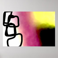 Blockchain: Abstract Pink, Yellow, Black & White