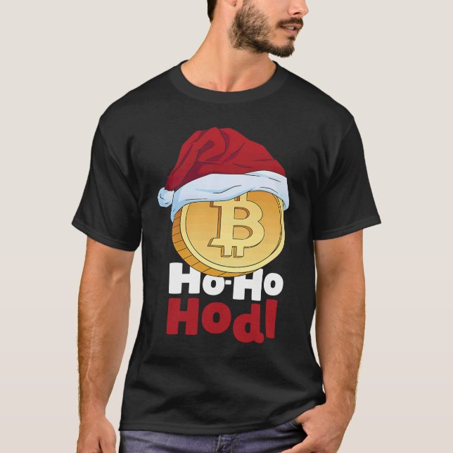 Blockchain Ho HoHodl Xmas Bitcoin Cryptocurrency B T-Shirt (Front)