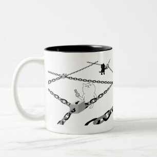 Blockchain Network Technology Secret Key Cat Two-Tone Coffee Mug